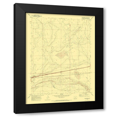 Red Desert Wyoming Quad - USGS 1970 Black Modern Wood Framed Art Print by USGS