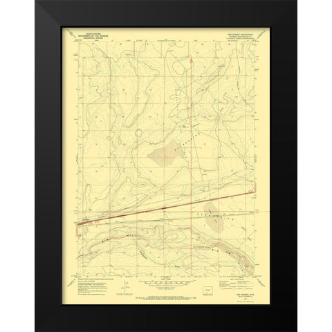 Red Desert Wyoming Quad - USGS 1970 Black Modern Wood Framed Art Print by USGS