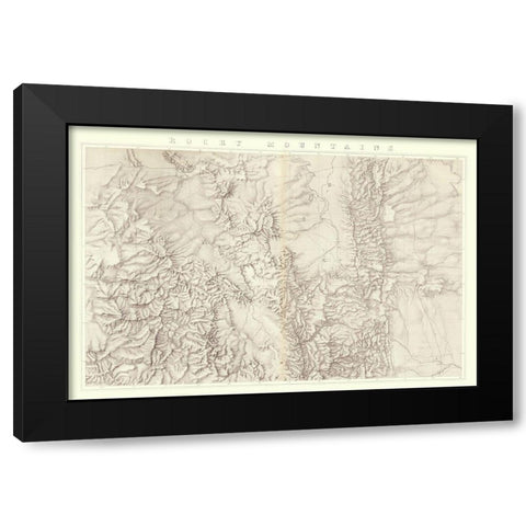 Rocky Mountains Wyoming - Bien 1876 Black Modern Wood Framed Art Print with Double Matting by Bien
