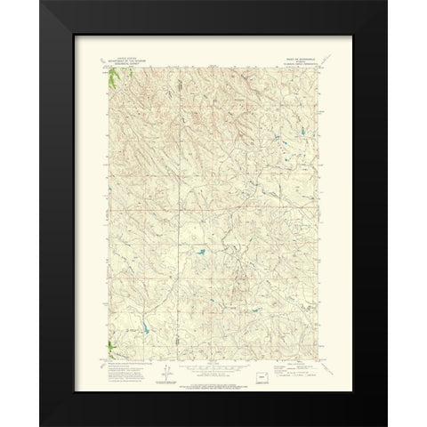 North East Rozet Wyoming Quad - USGS 1971 Black Modern Wood Framed Art Print by USGS