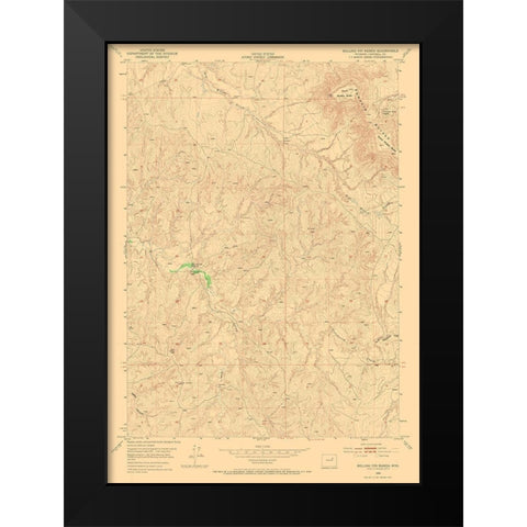 Rolling Pin Ranch Wyoming Quad - USGS 1953 Black Modern Wood Framed Art Print by USGS