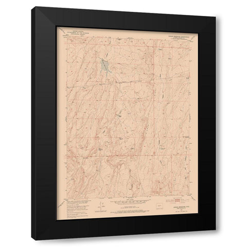 Rongis Reservoir Wyoming Quad - USGS 1952 Black Modern Wood Framed Art Print with Double Matting by USGS
