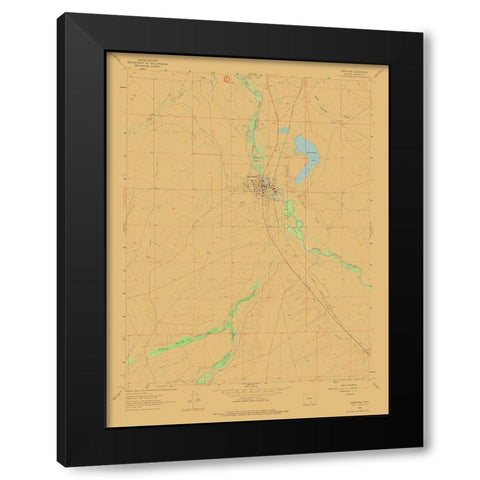 Saratoga Wyoming Quad - USGS 1961 Black Modern Wood Framed Art Print with Double Matting by USGS