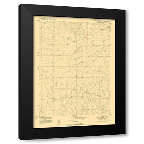 Sundquist Ranch Wyoming Quad - USGS 1950 Black Modern Wood Framed Art Print with Double Matting by USGS
