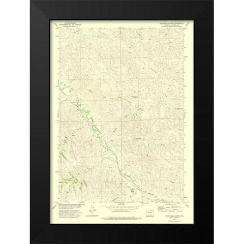 Twentymile Butte Wyoming Quad - USGS 1972 Black Modern Wood Framed Art Print by USGS