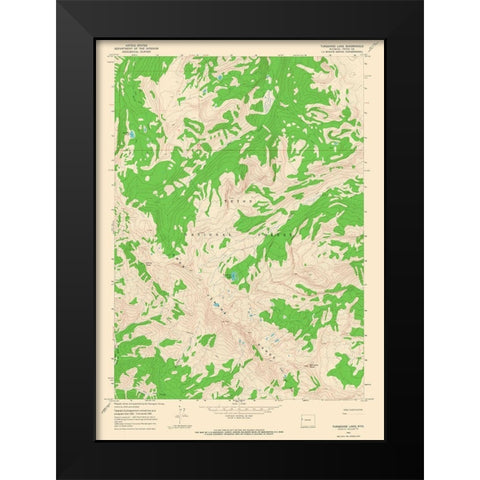 Turquoise Lake Wyoming Quad - USGS 1965 Black Modern Wood Framed Art Print by USGS