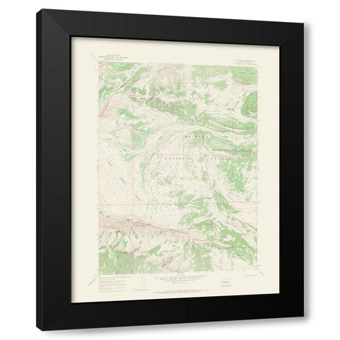Tosi Peak Wyoming Quad - USGS 1967 Black Modern Wood Framed Art Print with Double Matting by USGS