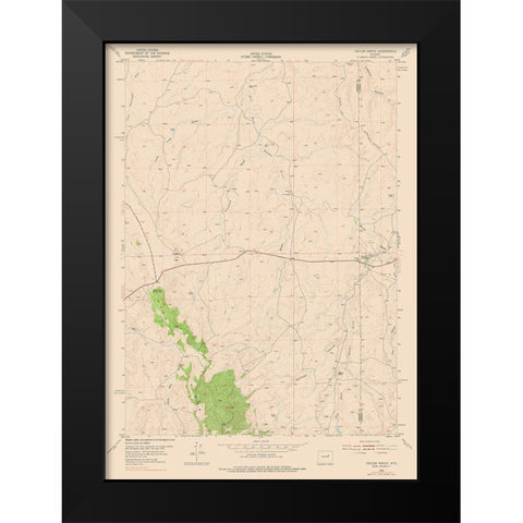 Taylor Ranch Wyoming Quad - USGS 1954 Black Modern Wood Framed Art Print by USGS