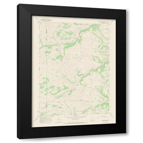 Turk Springs Wyoming Quad - USGS 1967 Black Modern Wood Framed Art Print with Double Matting by USGS