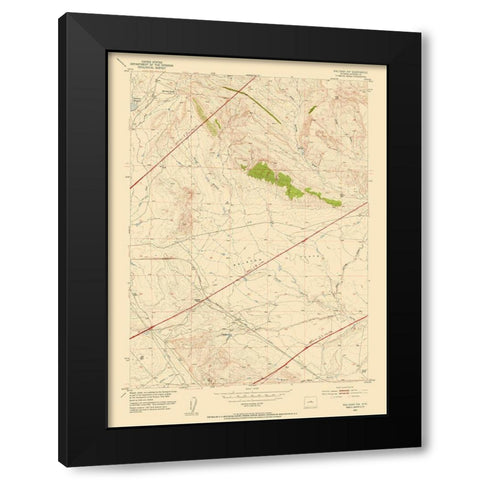 Waltman Wyoming Quad - USGS 1952 Black Modern Wood Framed Art Print with Double Matting by USGS