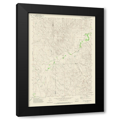 North East Whitetail Creek Wyoming Quad - USGS Black Modern Wood Framed Art Print with Double Matting by USGS