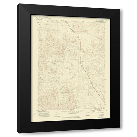 Wildcat Wyoming Quad - USGS 1971 Black Modern Wood Framed Art Print with Double Matting by USGS