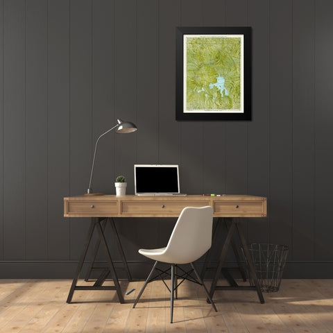 Yellowstone Park - Burlington Route 1898 Black Modern Wood Framed Art Print by Poole