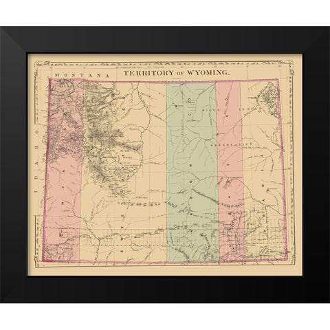 Wyoming - Mitchell 1880 Black Modern Wood Framed Art Print by Mitchell