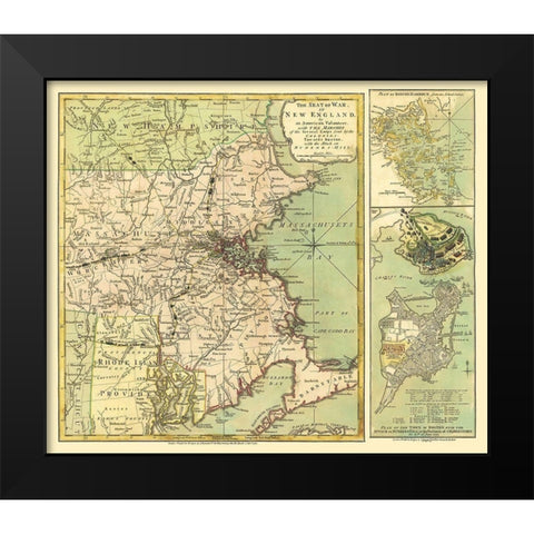 New England Seat of Revolutionary War - 1775 Black Modern Wood Framed Art Print by Sayer