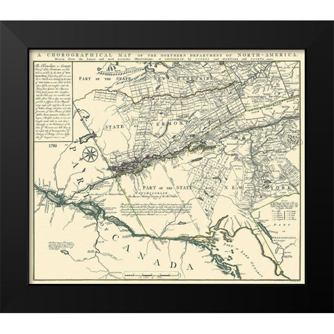 Northern Department of America - Covens 1780 Black Modern Wood Framed Art Print by Covens