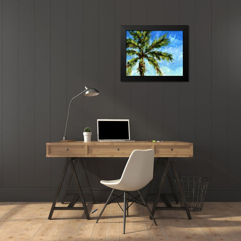 Island Palm I Black Modern Wood Framed Art Print by Brey