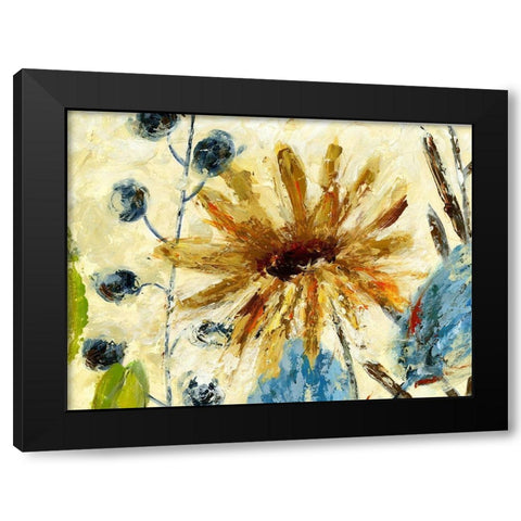 Textured Floral I Black Modern Wood Framed Art Print with Double Matting by Brey