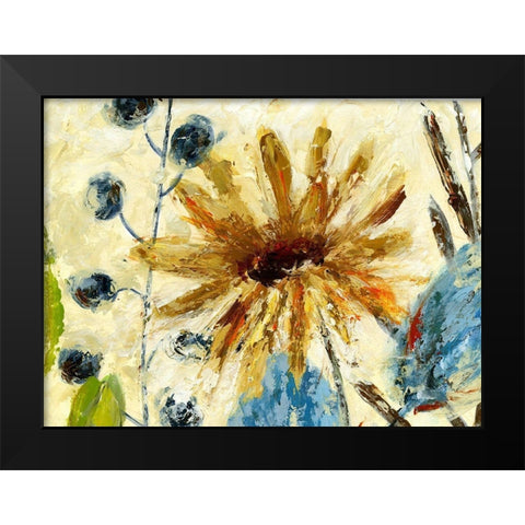 Textured Floral I Black Modern Wood Framed Art Print by Brey