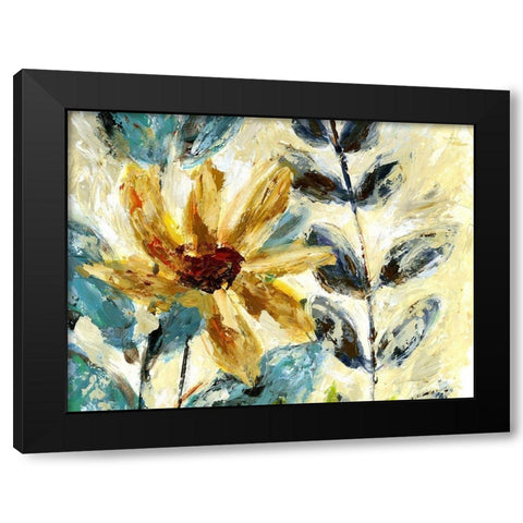 Textured Floral II Black Modern Wood Framed Art Print by Brey