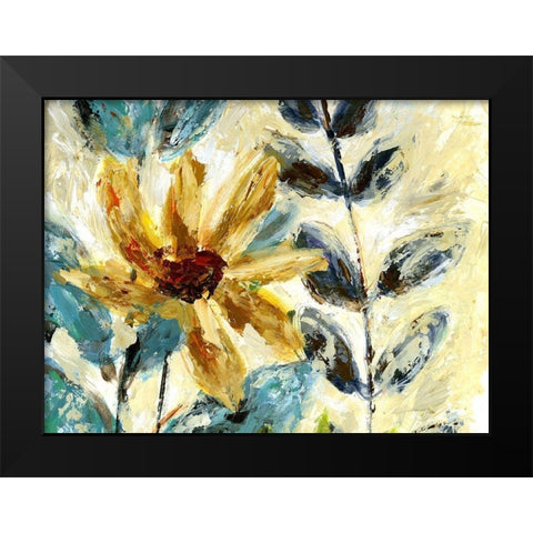 Textured Floral II Black Modern Wood Framed Art Print by Brey