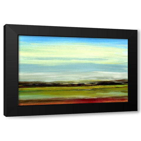 Seaview Landscape Black Modern Wood Framed Art Print by Brey