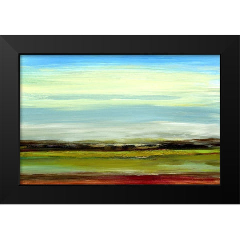 Seaview Landscape Black Modern Wood Framed Art Print by Brey