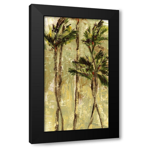 King Palm II Black Modern Wood Framed Art Print with Double Matting by Brey