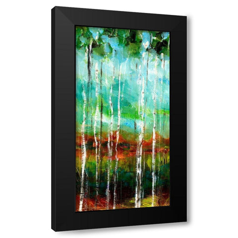 Treeline II Black Modern Wood Framed Art Print with Double Matting by Brey