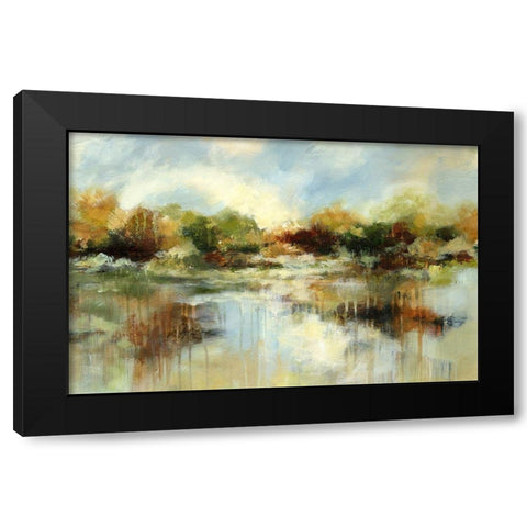 Autumn Pond Black Modern Wood Framed Art Print by Brey