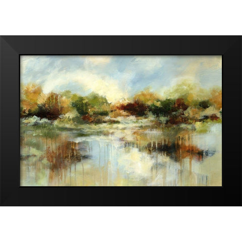 Autumn Pond Black Modern Wood Framed Art Print by Brey