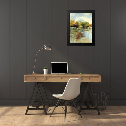 Autumn Pond II Black Modern Wood Framed Art Print by Brey