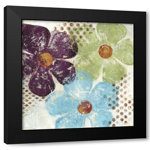 Floral Textures I Black Modern Wood Framed Art Print by Brey