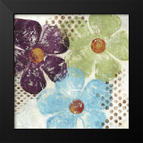 Floral Textures I Black Modern Wood Framed Art Print by Brey