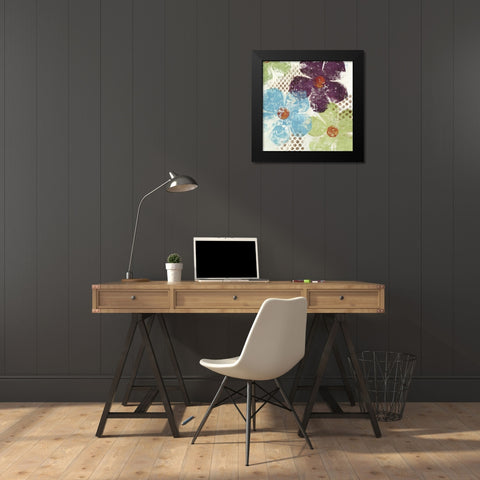 Floral Textures II Black Modern Wood Framed Art Print by Brey