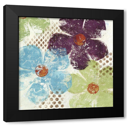 Floral Textures II Black Modern Wood Framed Art Print by Brey