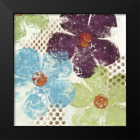 Floral Textures II Black Modern Wood Framed Art Print by Brey