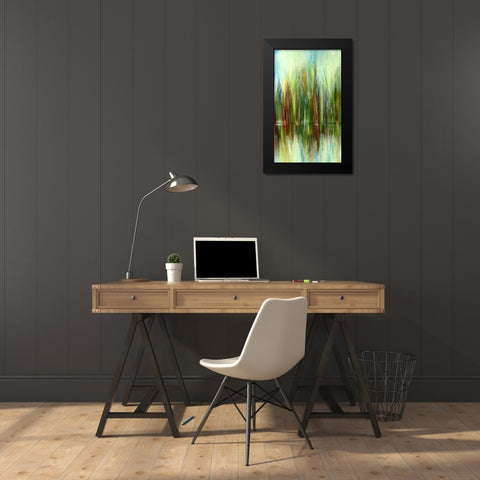 Pond Reflections I Black Modern Wood Framed Art Print by Brey