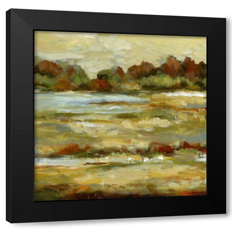 Meadow View II Black Modern Wood Framed Art Print with Double Matting by Brey