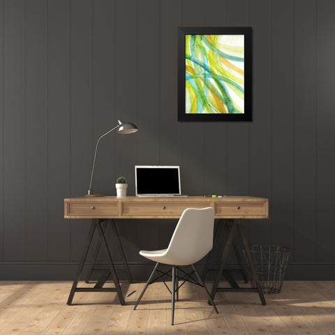 Ribbons I Black Modern Wood Framed Art Print by Brey