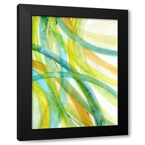 Ribbons I Black Modern Wood Framed Art Print with Double Matting by Brey