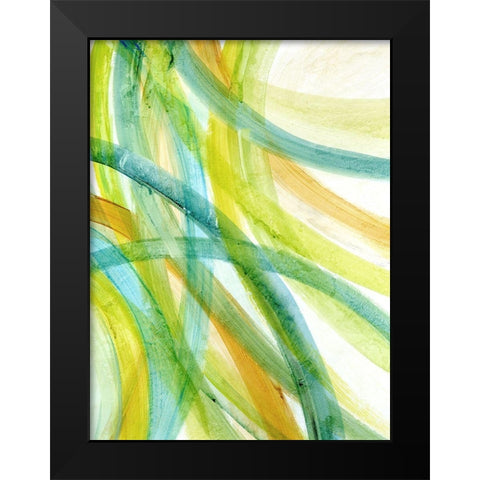 Ribbons I Black Modern Wood Framed Art Print by Brey