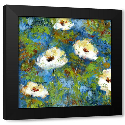 Summer Blue II Black Modern Wood Framed Art Print with Double Matting by Brey