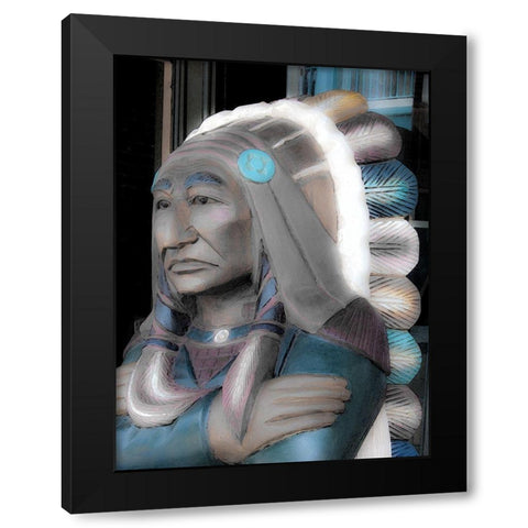 American I Black Modern Wood Framed Art Print with Double Matting by Bartola