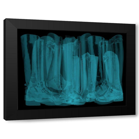 Polo Boots Blue Black Modern Wood Framed Art Print with Double Matting by Bartola