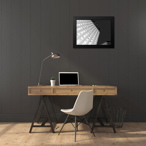 Skytower II Black and White Black Modern Wood Framed Art Print by Bartola