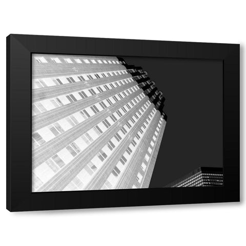 Skytower II Black and White Black Modern Wood Framed Art Print with Double Matting by Bartola