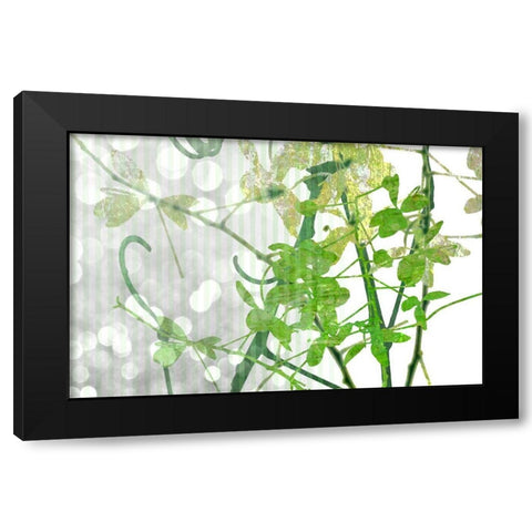 Branch In Green I Black Modern Wood Framed Art Print with Double Matting by Franklin