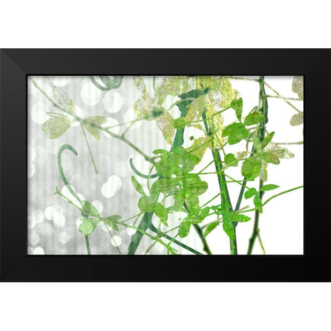 Branch In Green I Black Modern Wood Framed Art Print by Franklin