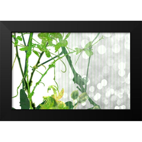 Branch In Green II Black Modern Wood Framed Art Print by Franklin